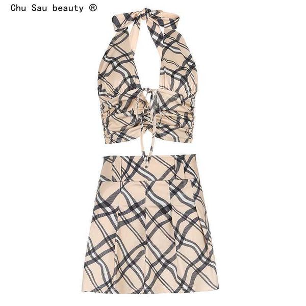ins fashion streetwear style plaid print two piece sets women backless sleeveless crop mini skirts set female 210708, White
ins fashion streetwear style plaid print two piece sets women backless sleeveless crop mini skirts set female 210708, White