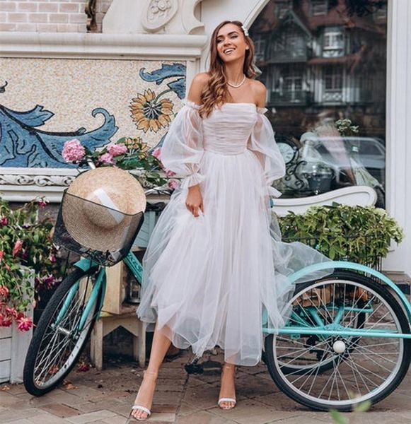short 2021 new beach princess bride es strapless y sleeves simple tea length tulle wedding bridel gowns vestidos de noiva 41wy, White
short 2021 new beach princess bride es strapless y sleeves simple tea length tulle wedding bridel gowns vestidos de noiva 41wy, White