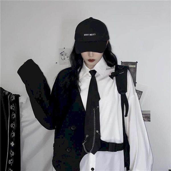 gothic clothes button up shirt women blouse men korean 2021 design sense fake two pieces dark loose mid-length long-sleeved, White;black
gothic clothes button up shirt women blouse men korean 2021 design sense fake two pieces dark loose mid-length long-sleeved, White;black