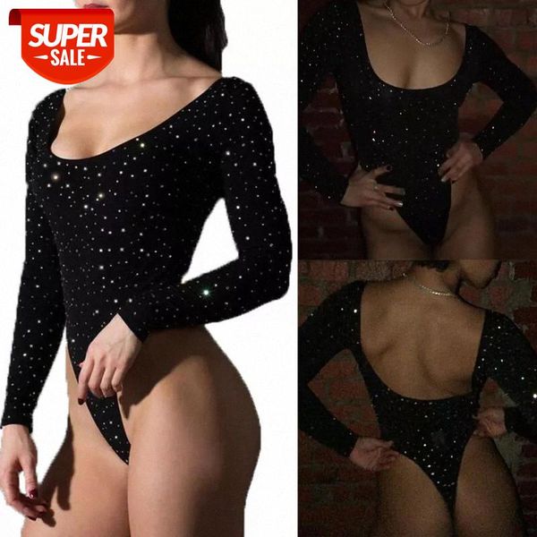 black women drilled backless bodysuit bodycon jumpsuit romper crystal playsuit long sleeve #8d5w, White
black women drilled backless bodysuit bodycon jumpsuit romper crystal playsuit long sleeve #8d5w, White