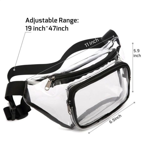 women transparent clear jelly messenger bag waist fanny pack belt bag wallet purse