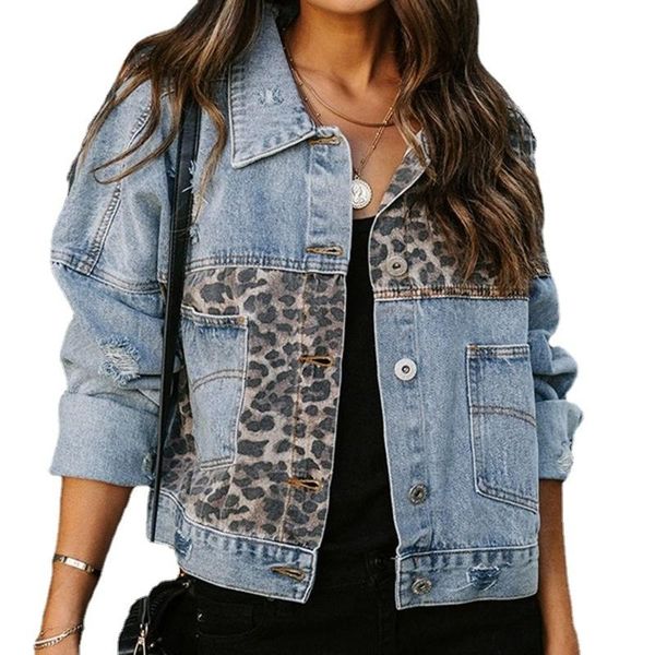 women's jackets fashion autumn winter women long sleeve leopard patchwork denim coat casual ladies oversized jacket outerwear blue blac, Black;brown
women's jackets fashion autumn winter women long sleeve leopard patchwork denim coat casual ladies oversized jacket outerwear blue blac, Black;brown
