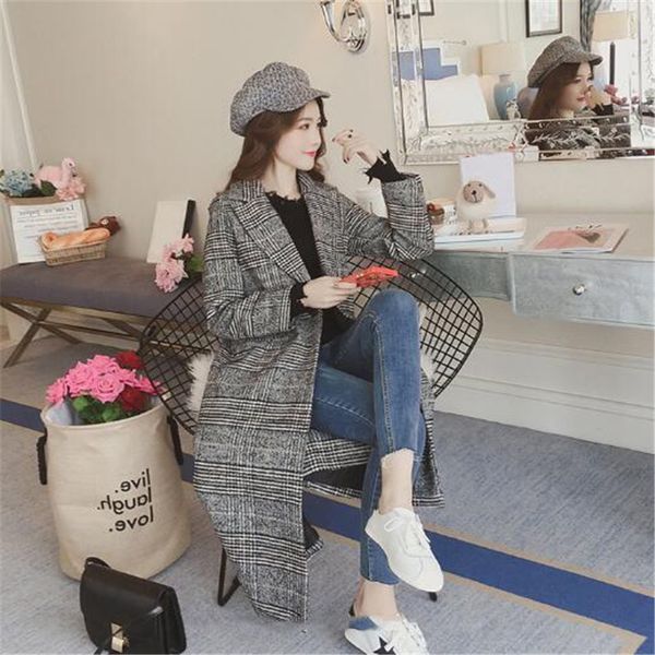 winter new style women's body slim hair coat long korean fashion casual lattice overcoat qj4o, Black
winter new style women's body slim hair coat long korean fashion casual lattice overcoat qj4o, Black