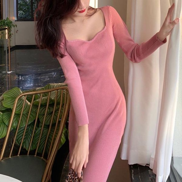 casual dresses fashion autumn and winter knitted midi dress slim long sleeve elegant sweater bodycon vestidos 2021 robe femme, Black;gray
casual dresses fashion autumn and winter knitted midi dress slim long sleeve elegant sweater bodycon vestidos 2021 robe femme, Black;gray