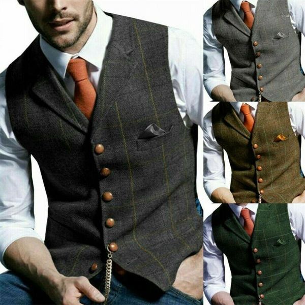 men's jackets men retro tweed waistcoat plaid slim fit formal wool blend herringbone suit vest, Black;brown
men's jackets men retro tweed waistcoat plaid slim fit formal wool blend herringbone suit vest, Black;brown