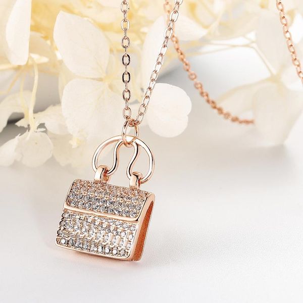 pendant necklaces creative women light luxury sterling lettered bag necklace slightly inlaid with zircon exquisite clavicle chain, Silver
pendant necklaces creative women light luxury sterling lettered bag necklace slightly inlaid with zircon exquisite clavicle chain, Silver
