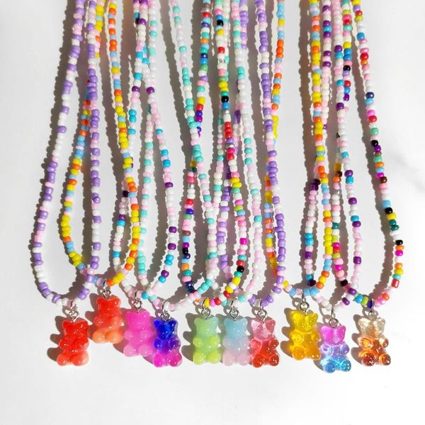 chains trendy colorful resin cute candy bear beaded necklace for women gummy bears rainbow rice bead choker necklaces summer jewely, Silver
chains trendy colorful resin cute candy bear beaded necklace for women gummy bears rainbow rice bead choker necklaces summer jewely, Silver