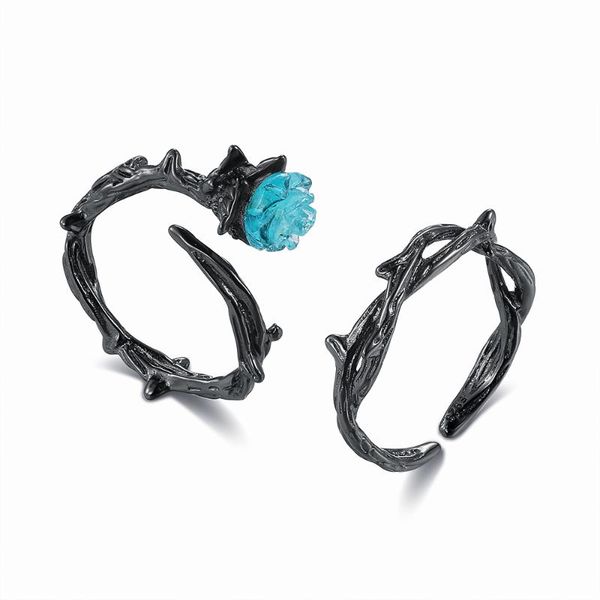 cluster rings silverhoo 925 sterling silver ring for women romantic blue rose flower black thorns vintage plant valentine's gift fine j, Golden;silver
cluster rings silverhoo 925 sterling silver ring for women romantic blue rose flower black thorns vintage plant valentine's gift fine j, Golden;silver