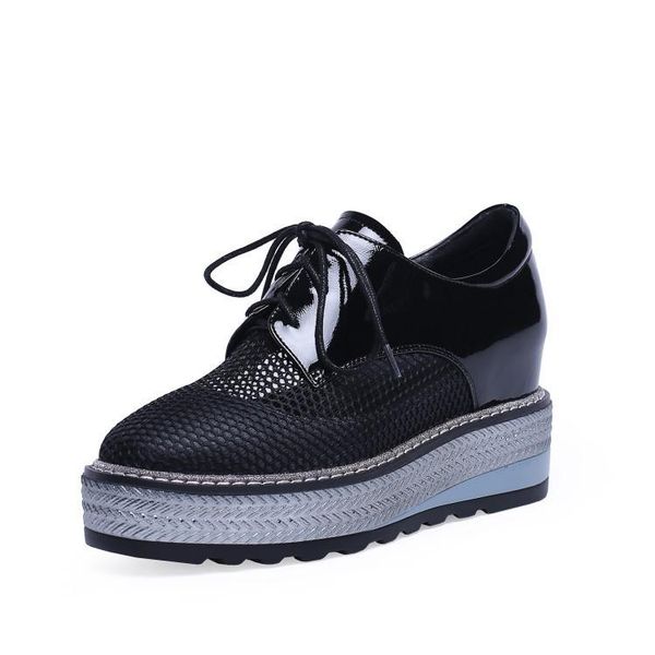 dress shoes women's mesh summer platform casual lace up flat woman handsome female sandals, Black
dress shoes women's mesh summer platform casual lace up flat woman handsome female sandals, Black