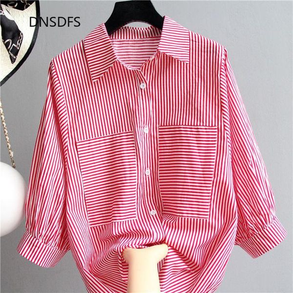women's blouses & shirts 100% pure cotton shirt striped blouse casual 3/4 sleeve women spring korean fashion loose stand collar chic, White
women's blouses & shirts 100% pure cotton shirt striped blouse casual 3/4 sleeve women spring korean fashion loose stand collar chic, White