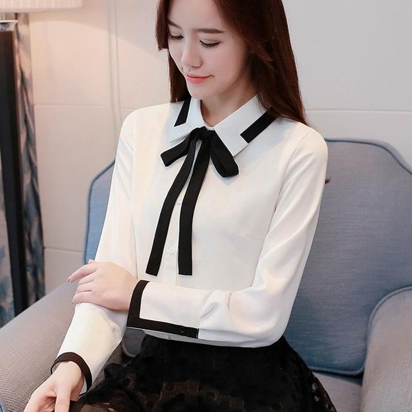 women's blouse autumn winter long-sleeved bow chiffon shirt women blouse casual white blue basic all-match shirt ladies
women's blouse autumn winter long-sleeved bow chiffon shirt women blouse casual white blue basic all-match shirt ladies