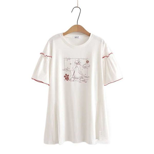 women summer cotton long t shirts harajuku cartoon print casual sweet style female basic kawaii cute tee shirt 210526, White
women summer cotton long t shirts harajuku cartoon print casual sweet style female basic kawaii cute tee shirt 210526, White