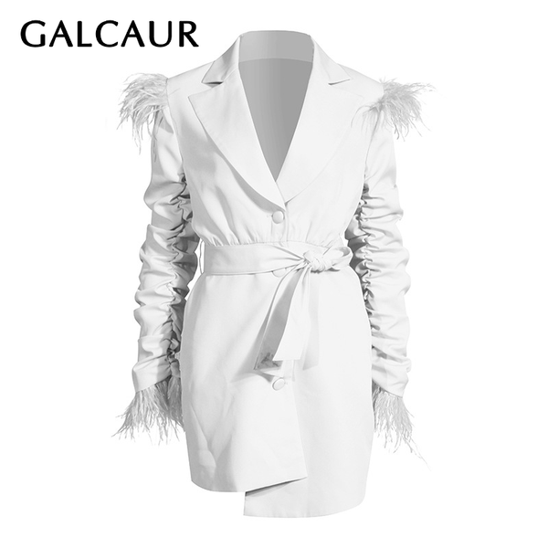 casual dresses galcaur ruched dress for women notched collar long sleeve high waist lace up patchwork feather tassel female 2021 tide, Black;gray
casual dresses galcaur ruched dress for women notched collar long sleeve high waist lace up patchwork feather tassel female 2021 tide, Black;gray
