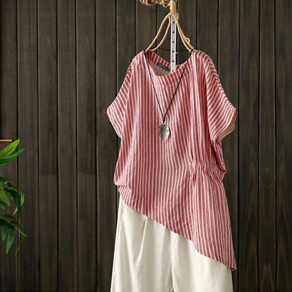 women's blouses & shirts zanzea women short sleeve blouse summer striped casual irregualr hem shirt female vintage tunic blusas fem, White
women's blouses & shirts zanzea women short sleeve blouse summer striped casual irregualr hem shirt female vintage tunic blusas fem, White