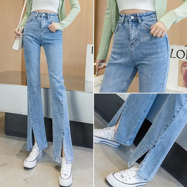 women's jeans fashion 2021 spring high waist split slim thin straight booty, Blue
women's jeans fashion 2021 spring high waist split slim thin straight booty, Blue