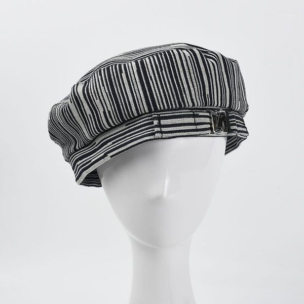 berets 2021 autumn cotton striped octagonal hat women sboy retro man versatile casual painter strange fashion buckle beret cap, Blue;gray
berets 2021 autumn cotton striped octagonal hat women sboy retro man versatile casual painter strange fashion buckle beret cap, Blue;gray