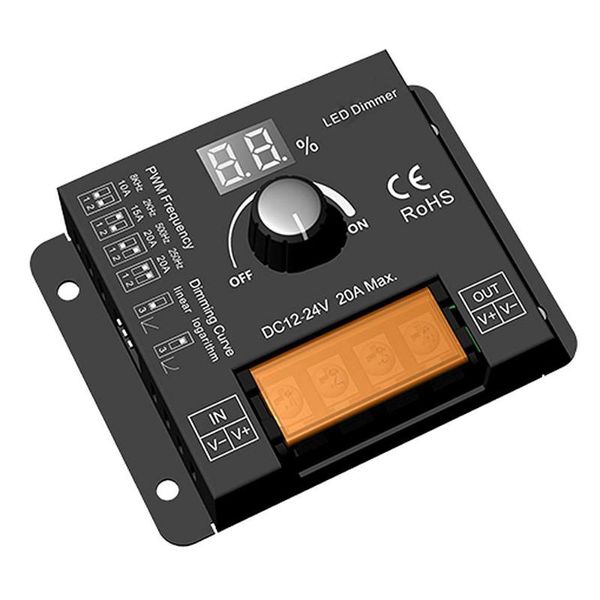 dc12v/24v 20a 2,000hz led dimmer controller brightness adjustable for quad row led strip light jk217
dc12v/24v 20a 2,000hz led dimmer controller brightness adjustable for quad row led strip light jk217