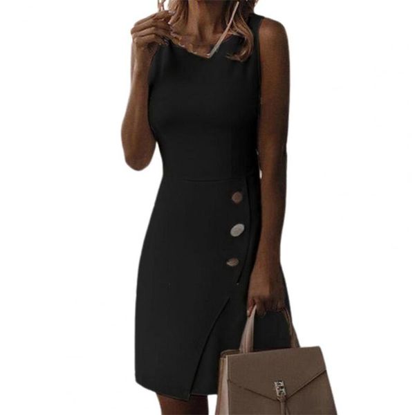 casual dresses 2021 est women fashion dress solid color waist tight office lady buttons sleeveless streetwear for spring/summer, Black;gray
casual dresses 2021 est women fashion dress solid color waist tight office lady buttons sleeveless streetwear for spring/summer, Black;gray
