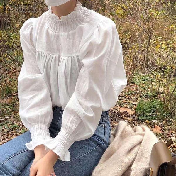 women's blouses & shirts solid elegant female chic pleated turtleneck blusa casual puff sleeve ruffle shirt womens 2022 spring a, White
women's blouses & shirts solid elegant female chic pleated turtleneck blusa casual puff sleeve ruffle shirt womens 2022 spring a, White