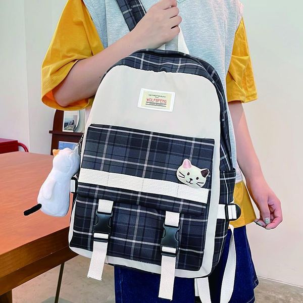 school bags plaid backpack for women student female anti theft nylon backpacks cute girls bookbag large capacity travel rucksack
school bags plaid backpack for women student female anti theft nylon backpacks cute girls bookbag large capacity travel rucksack