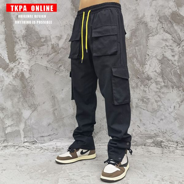 tkpa high street washing loose straight breasted functional tooling pants multi pocket casual pants men's and women's fashion bran, White;black
tkpa high street washing loose straight breasted functional tooling pants multi pocket casual pants men's and women's fashion bran, White;black