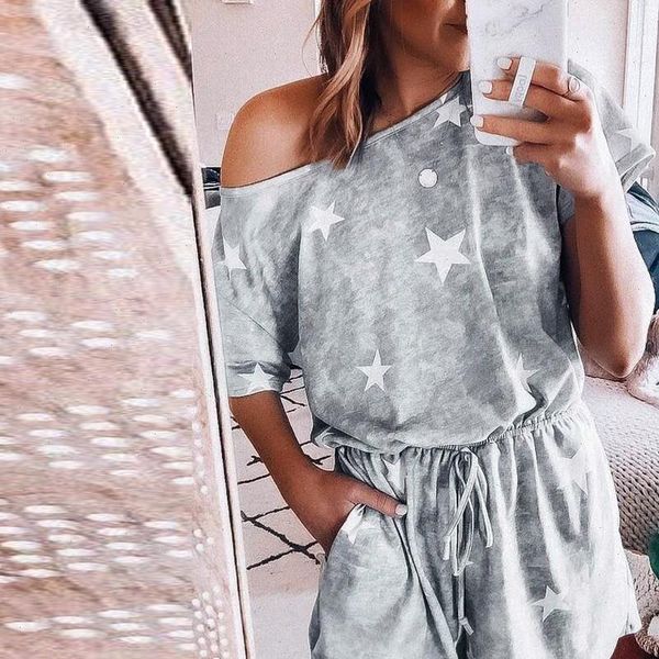summer playsuits o neck five womens romper pointed star print slim mini rompers home bohemian jumpsuits sashes, Black;white
summer playsuits o neck five womens romper pointed star print slim mini rompers home bohemian jumpsuits sashes, Black;white