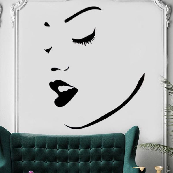 wall stickers woman face with lips decals murals beauty salon makeup spa perfect girl home decoration wallpaper dw7183
wall stickers woman face with lips decals murals beauty salon makeup spa perfect girl home decoration wallpaper dw7183