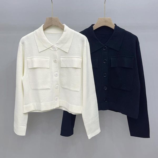 women's knits & tees 100% wool women fashion autumn winter elegant slim lapel pocket knitted cardigan sweater short coat, White
women's knits & tees 100% wool women fashion autumn winter elegant slim lapel pocket knitted cardigan sweater short coat, White