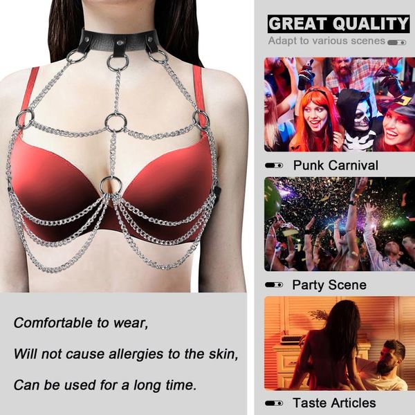 belts female fashion hanging neck bra body chain chest hollow out metal belt punk accessories party club rave costume, Black;brown
belts female fashion hanging neck bra body chain chest hollow out metal belt punk accessories party club rave costume, Black;brown