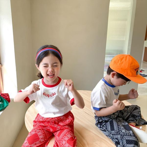 summer kids clothes embroidery cotton t shirt short sleeve losse tees for boys and girls, Blue
summer kids clothes embroidery cotton t shirt short sleeve losse tees for boys and girls, Blue