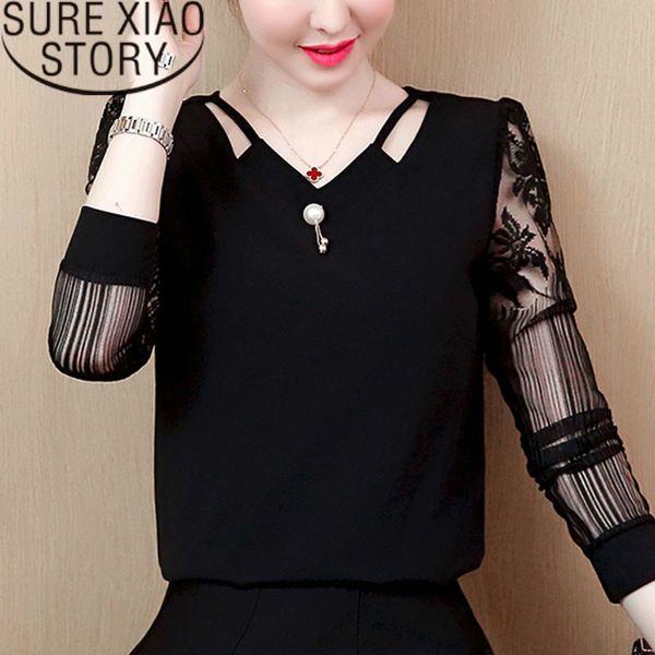 2021 lace v neck women shirts hollowed-out chiffon blouse women's long sleeve women and blouses blusas plus size 210226, Black;gray
2021 lace v neck women shirts hollowed-out chiffon blouse women's long sleeve women and blouses blusas plus size 210226, Black;gray