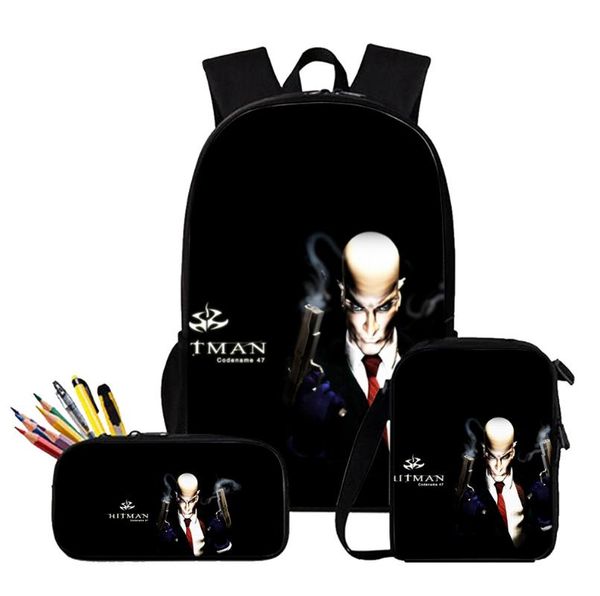 backpack game hitman 3 pcs set men women outside travel lapbags boys girls students teenager schoolbag
backpack game hitman 3 pcs set men women outside travel lapbags boys girls students teenager schoolbag