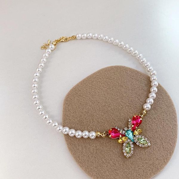 pendant necklaces origin summer exaggeration colorful rhinestone butterfly necklace for women pearl beaded insect wing choker, Silver
pendant necklaces origin summer exaggeration colorful rhinestone butterfly necklace for women pearl beaded insect wing choker, Silver