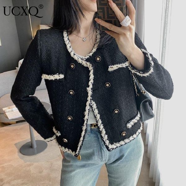 women's jackets ucxq woman short tweed jacket black color clock white temperament french vintage style 2021 autumn winter korean 23xm97, Black;brown
women's jackets ucxq woman short tweed jacket black color clock white temperament french vintage style 2021 autumn winter korean 23xm97, Black;brown