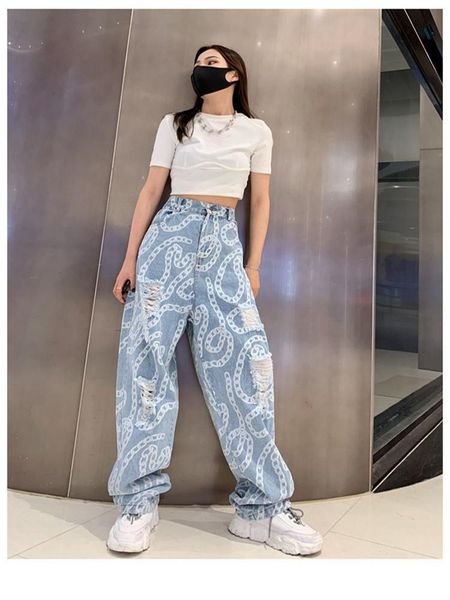 women's jeans women print summer plus size hole streetwear female hollow out high waist wide leg hip hop vintage straight mopping pants, Blue
women's jeans women print summer plus size hole streetwear female hollow out high waist wide leg hip hop vintage straight mopping pants, Blue
