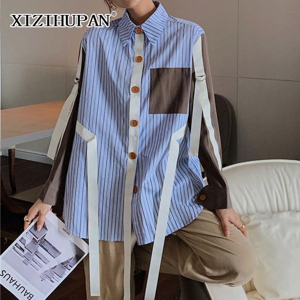 women's blouses & shirts xizihupan casual loose patchwork colorblock shirt female lapel long sleeve korean fashion for women autumn 202, White
women's blouses & shirts xizihupan casual loose patchwork colorblock shirt female lapel long sleeve korean fashion for women autumn 202, White