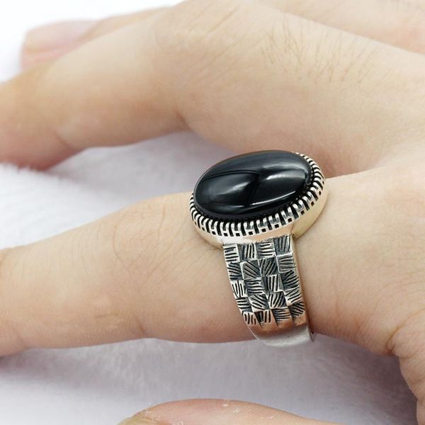 cluster rings turkey black men ring 925 sterling silver big onyx stone thai vintage style finger for male women punk jewelry, Golden;silver
cluster rings turkey black men ring 925 sterling silver big onyx stone thai vintage style finger for male women punk jewelry, Golden;silver
