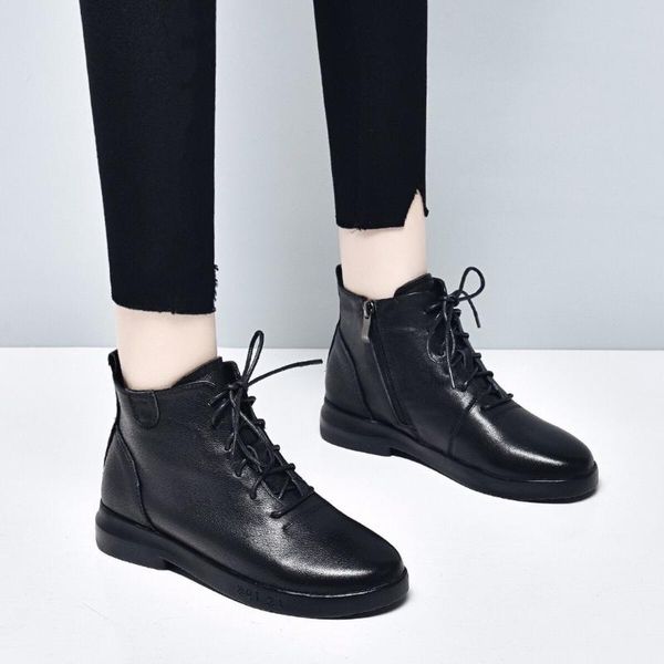 plus size women's shoes mother shoes women's boots 2021 new leather layer cowhide high-flat cotton boots, Black
plus size women's shoes mother shoes women's boots 2021 new leather layer cowhide high-flat cotton boots, Black
