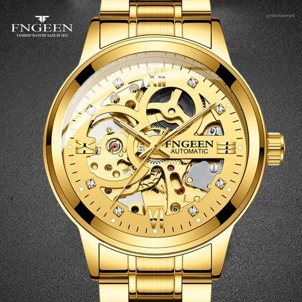 skeleton automatic wristwatch full golden steel mesh style luxury watches male clocks 2021 wristwatches, Slivery;brown
skeleton automatic wristwatch full golden steel mesh style luxury watches male clocks 2021 wristwatches, Slivery;brown
