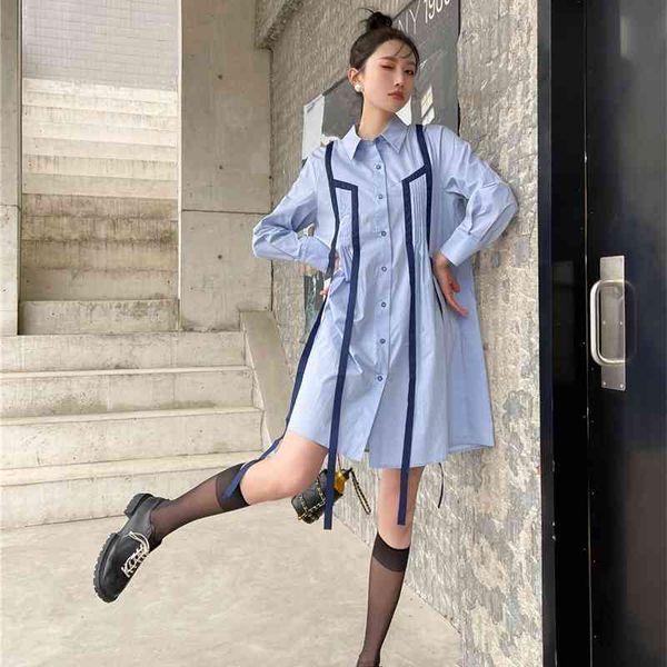 casual dresses ribbon blue shirt women fashion spring 2021 button up long sleeve a line mini korean designer clothes 3bgj, Black;gray
casual dresses ribbon blue shirt women fashion spring 2021 button up long sleeve a line mini korean designer clothes 3bgj, Black;gray
