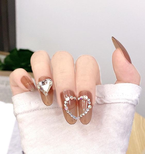 false nails 2021 24pcs rhinestone inlaid nail patch glue type removable long paragraph fashion manicure save time ey669, Red;gold
false nails 2021 24pcs rhinestone inlaid nail patch glue type removable long paragraph fashion manicure save time ey669, Red;gold