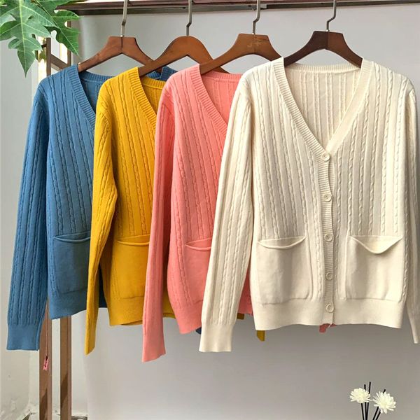 2021 new vintage stylish knittied cardigan loose button pockets autumn winter elegant fashion long sleeve sweater women ousb, White;black
2021 new vintage stylish knittied cardigan loose button pockets autumn winter elegant fashion long sleeve sweater women ousb, White;black