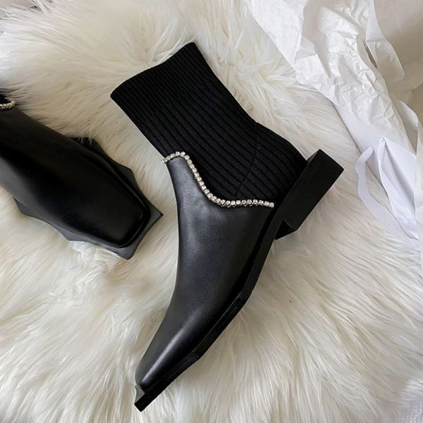 new fashion women ankle sock boots crystal fashion patchwork party club winter short boots adies footwear size 34-41, Black
new fashion women ankle sock boots crystal fashion patchwork party club winter short boots adies footwear size 34-41, Black