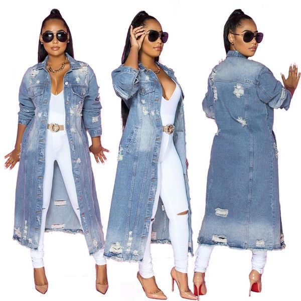women's trench coats denim jacket fashion ripped long-sleeved lapel tie button windbreaker loose cardigan cloak, Tan;black
women's trench coats denim jacket fashion ripped long-sleeved lapel tie button windbreaker loose cardigan cloak, Tan;black
