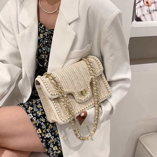 fashion pearl chain ladies straw bag hand-woven shoulder bohemian beach messenger small square bags
fashion pearl chain ladies straw bag hand-woven shoulder bohemian beach messenger small square bags