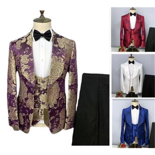 men's suits & blazers 2022 tailor made classic groom formal wedding suits mens purple jacquard red slim fit 3-piece shawl collar f, White;black
men's suits & blazers 2022 tailor made classic groom formal wedding suits mens purple jacquard red slim fit 3-piece shawl collar f, White;black