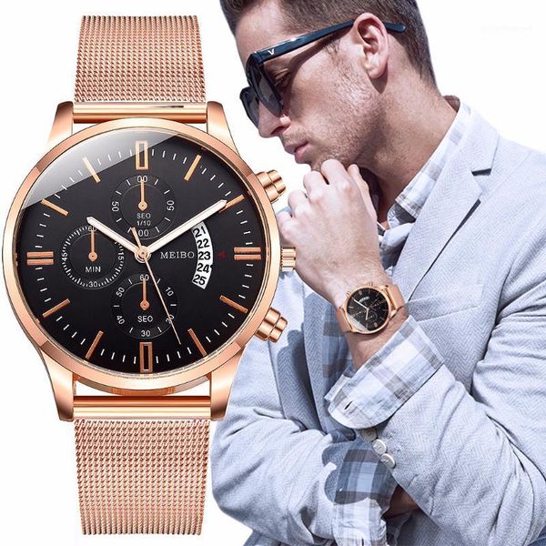 fashion men stainless steel mesh belt business calendar watch luxury sport wristwatches quartz clock relogio masculino, Slivery;brown
fashion men stainless steel mesh belt business calendar watch luxury sport wristwatches quartz clock relogio masculino, Slivery;brown