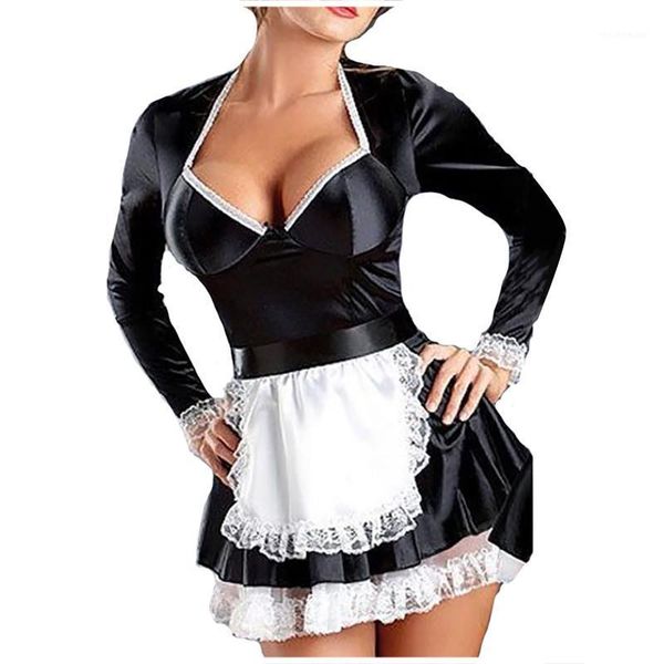 women's swimwear lingerie set 2021 temptation maid uniform cosplay include headband apron underwear women dress panty érotique, White;black
women's swimwear lingerie set 2021 temptation maid uniform cosplay include headband apron underwear women dress panty érotique, White;black