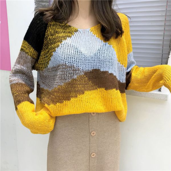2021 spring autumn women casual o neck patchwork knitted pullover elegant oversized sweater z9eb, White;black
2021 spring autumn women casual o neck patchwork knitted pullover elegant oversized sweater z9eb, White;black