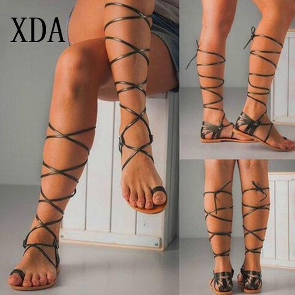 sandals xda women flats shoes bohemia beach gladiator lace-up feminine fashion summer l218, Black
sandals xda women flats shoes bohemia beach gladiator lace-up feminine fashion summer l218, Black